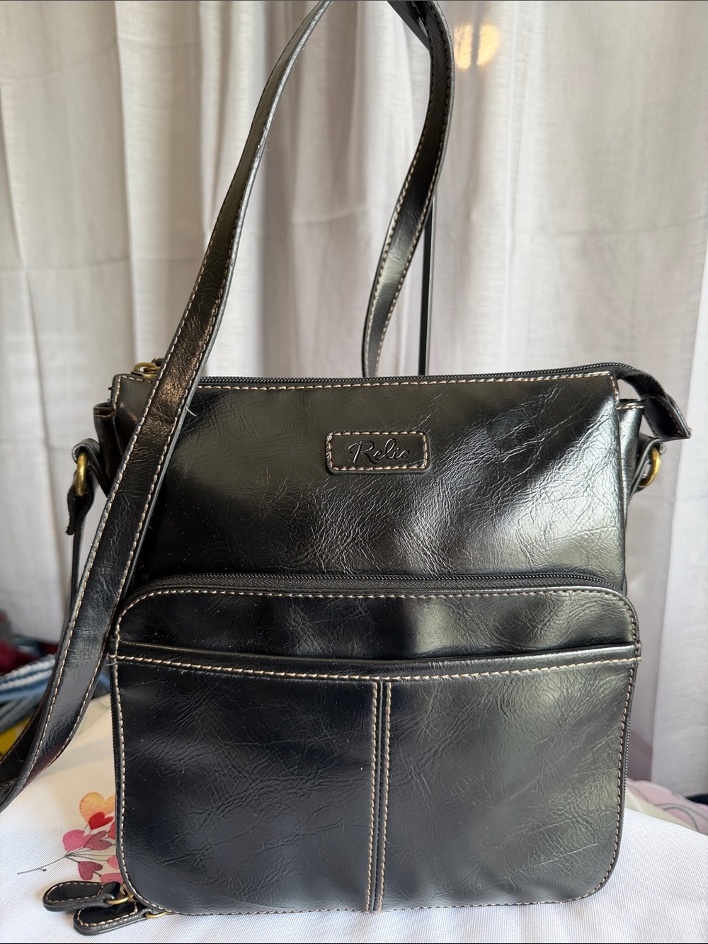 Relic by Fossil Black Crossbody Bag with Front Pocket